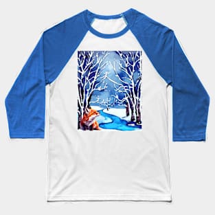 Winter fox, red foxes Baseball T-Shirt